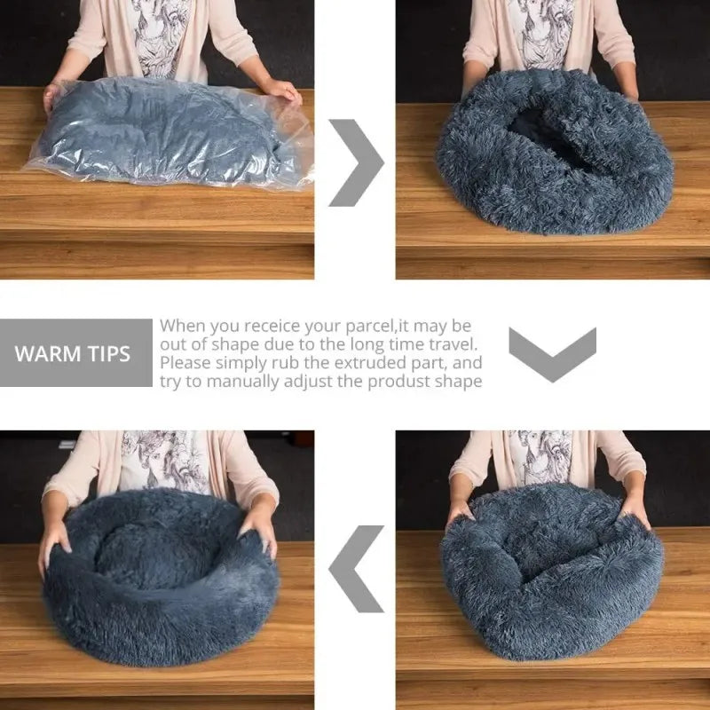 Plush Cloud Cat Bed – Super Soft & Cozy